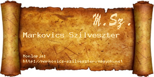 Markovics Szilveszter névjegykártya
