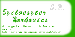 szilveszter markovics business card